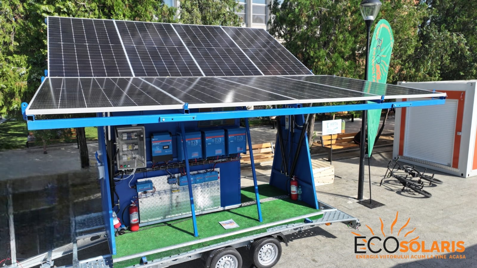 Rulotă solară Victron 6 kWp instalație mobilă completă panouri acoperiș