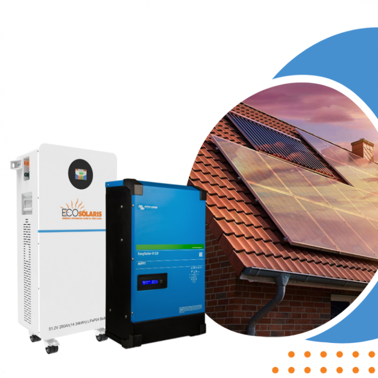 Pachet promotional Invertor Victron Energy cu stocare in acumulator lifepo4 10kwp Ecosolaris