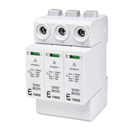 Descărcător DC T2 1100V 20kA 2P, ETI