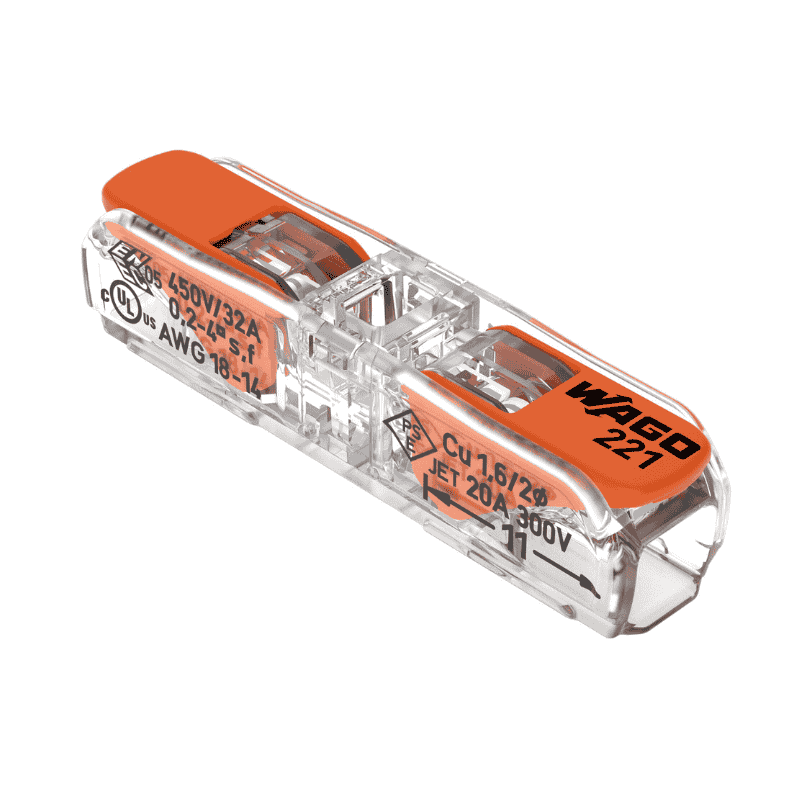 Conector de îmbinare 221-2411cu 2 intrări și manetă Wago Conector de îmbinare 221-2411cu 2 intrări și manetă Wago
