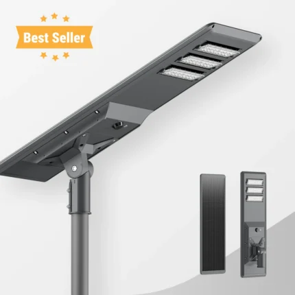 Lampă stradală solară All-in-One ZAIN 80W 13600lm cu senzor și MPPT