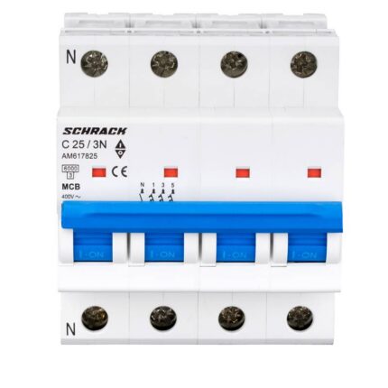 Siguranta automata modulara (MCB) 6kA, C 25A, 3P+N, Schrack