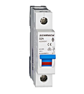 Comutator principal modular 32A, 1-pol Schrack