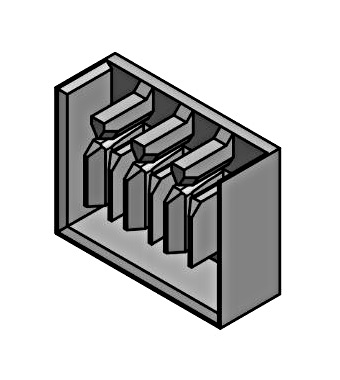 Baretă cu contacte furcă 4 Poli, N/L1/L2/L3, 10mm², 1m Schrack