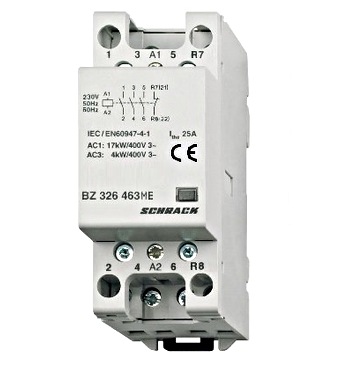 Contactor modular (2UH) 25A, 3ND+1NÎ, 230Vca, seria AMPARO Schrack