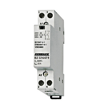 Contactor modular 25A 1ND+1NI 230V AC Schrack
