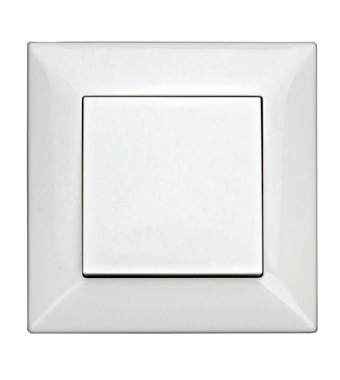 Buton cu 1ND, complet, alb, conexiune cu şurub Schrack
