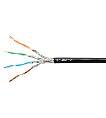 Cablu S/FTP Cat.7, 4x2xAWG23/1, 1000Mhz, PE OUTDOOR, negru Schrack