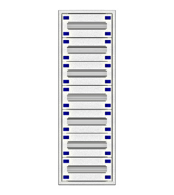 Cadru montaj compl. 1-21UV, 7 şine, plastr.plastic Schrack