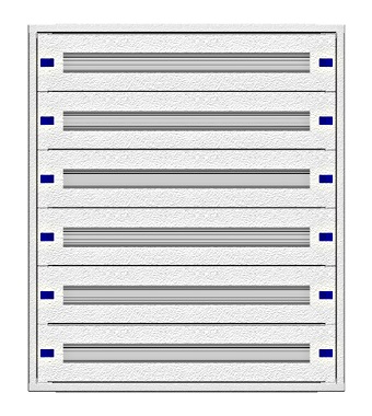 Cadru montaj compl. 3-18UV, 6 şine, plastr.plastic Schrack