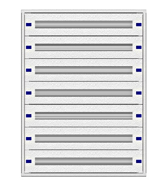 Cadru montaj compl. 3-21UV, 7 şine, plastr.plastic Schrack