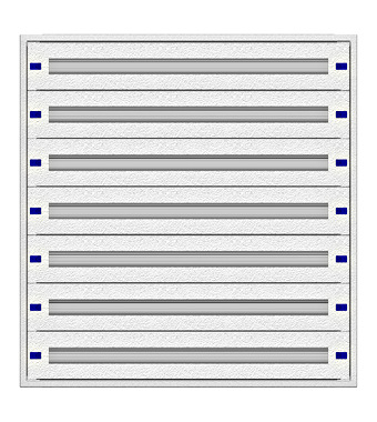 Cadru montaj compl. 4-21UV, 7 şine, plastr.plastic Schrack