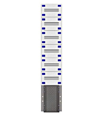Combination Distributor Modular chassis 208mm 24HU, complete Schrack