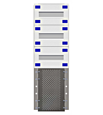 Combination Distributor Modular chassis 220mm 15HU, complete Schrack