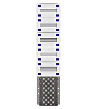 Combination Distributor Modular chassis 220mm 21HU, complete Schrack