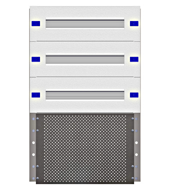 Combination Distributor Modular chassis 428mm 15HU, complete Schrack