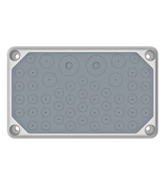 Cable entry gland plate, IP55, 44xØ3-14, 3xØ3-21, 2xØ3-30mm Schrack