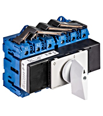 Comutator modular 3-poli, 100A, 37kW, 1-0-2 Schrack
