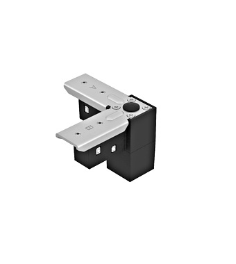 48V BASIC TRACK L-CORNER HOR. NEGRU Schrack