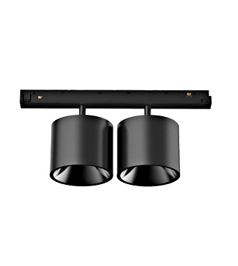 48V SPOT INSET DD 2x 10W LF940 ON/OFF NEGRU Schrack