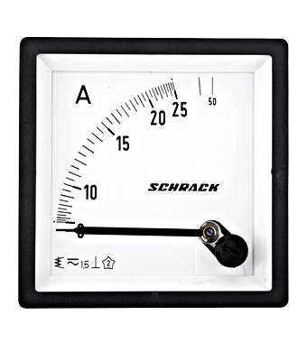 Ampermetru 72*72mm, 25A, conexiune directă, AC Schrack