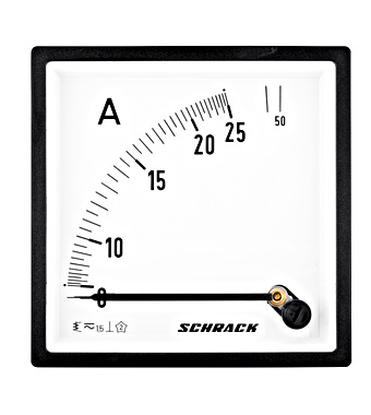 Ampermetru 96*96mm, 25A, conexiune directă, AC Schrack