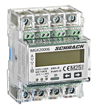 Contor digital kWh 1A/5A (6A), 3faze, 2 tarife, MID cerere Schrack