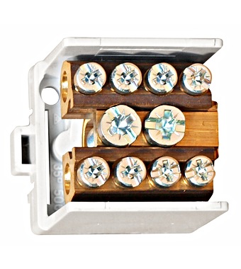 Clemă derivaţie 1 modul, 1x35mm²/4x25mm² Schrack