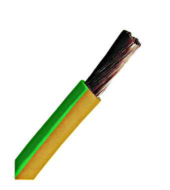 Conductor flex. izolaţie din PVC H07V-K 4mm² galb/verde HPV Schrack