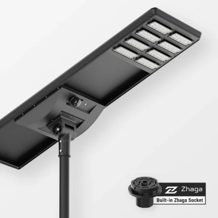 Lampă stradală solară All-in-One HELILUX 200W 32400lm cu 4 module reglabile